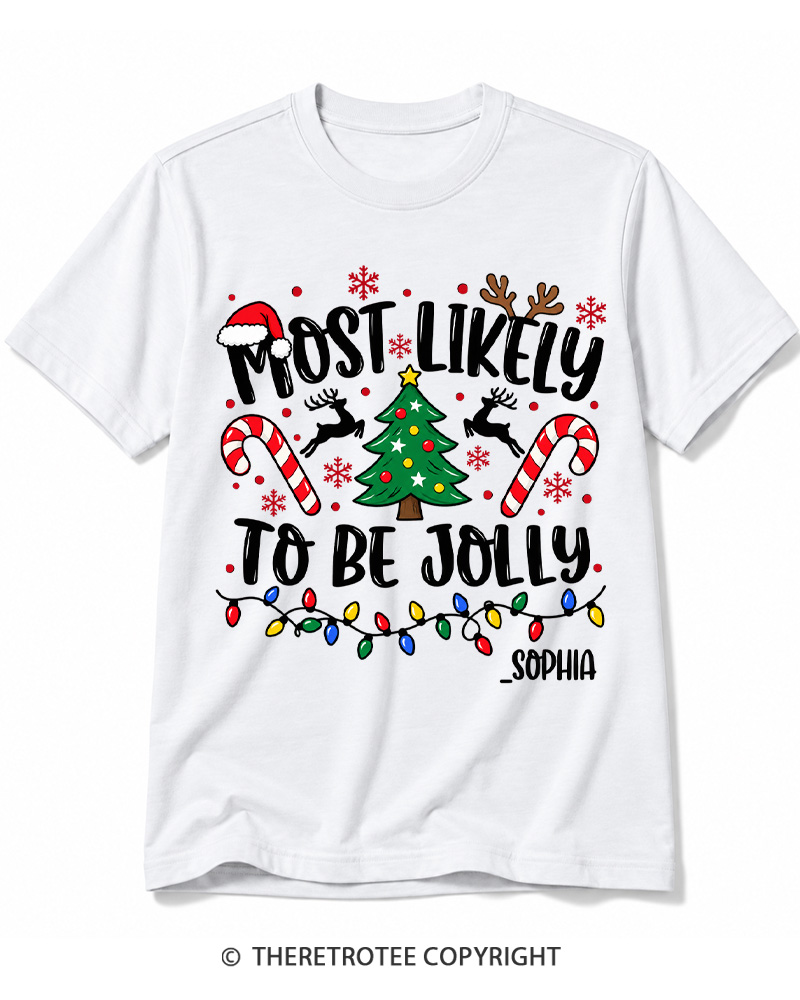 TheRetroTee Most Likely To Christmas Vintage Cotton T-Shirt