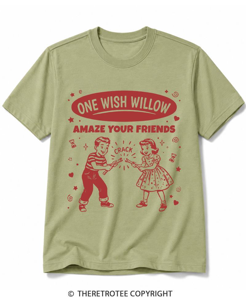 TheRetroTee One Wish Willow Vintage Halloween Cotton T-Shirt