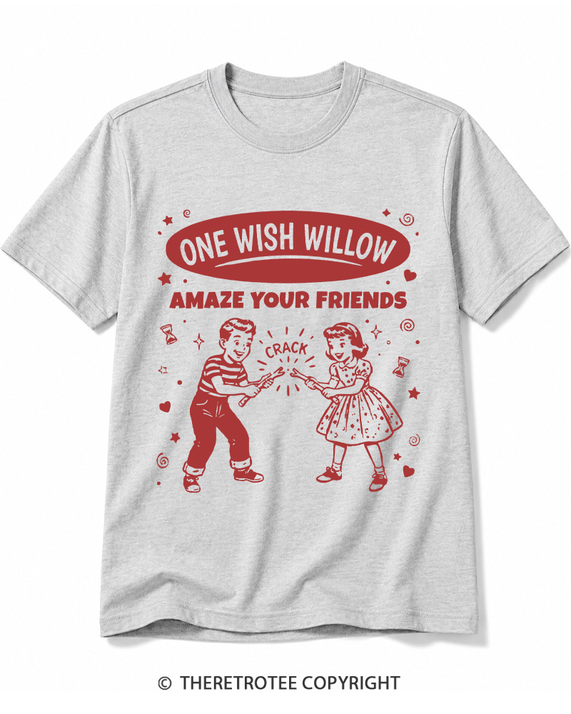 TheRetroTee One Wish Willow Vintage Halloween Cotton T-Shirt
