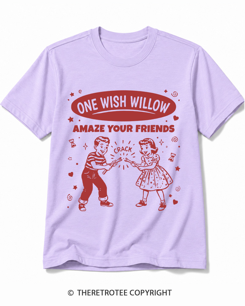 TheRetroTee One Wish Willow Vintage Halloween Cotton T-Shirt