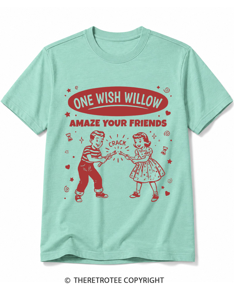 TheRetroTee One Wish Willow Vintage Halloween Cotton T-Shirt