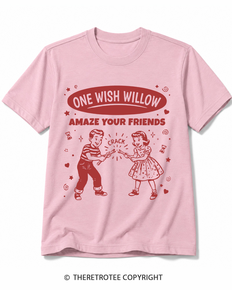 TheRetroTee One Wish Willow Vintage Halloween Cotton T-Shirt