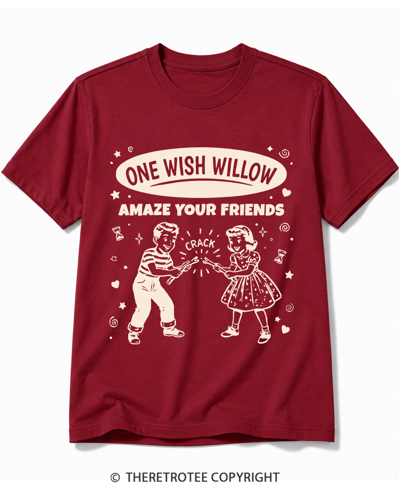 TheRetroTee One Wish Willow Vintage Halloween Cotton T-Shirt