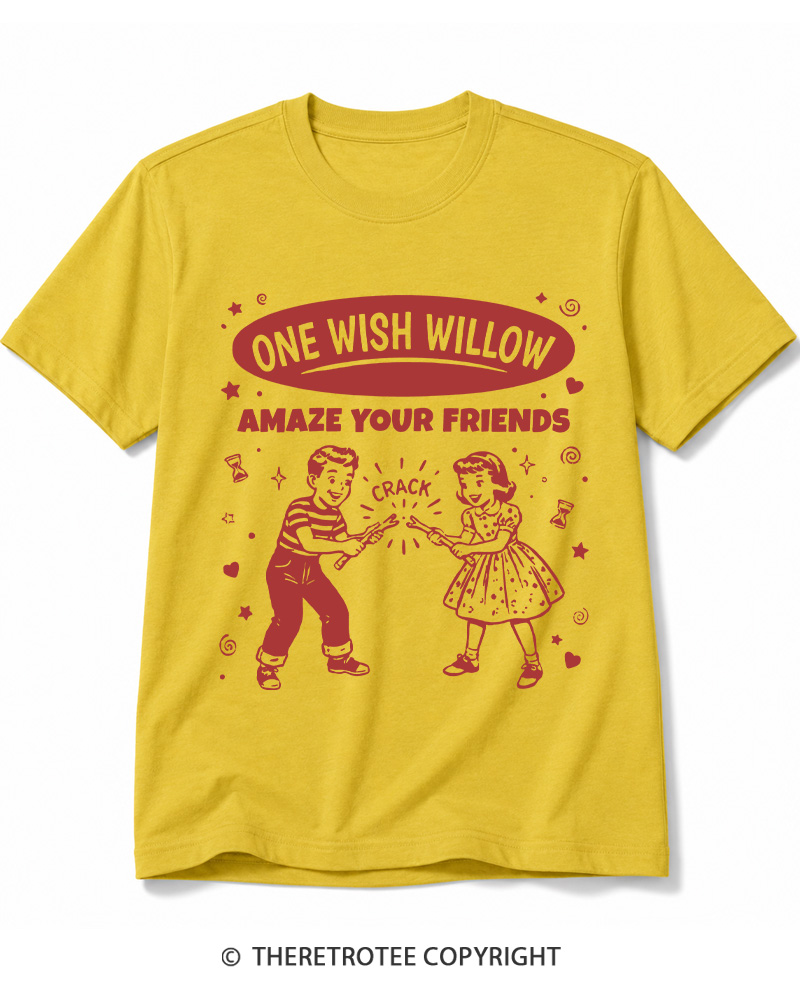 TheRetroTee One Wish Willow Vintage Halloween Cotton T-Shirt