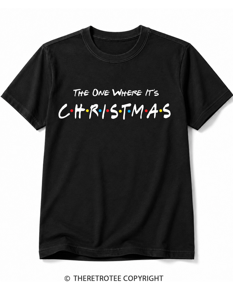 TheRetroTee The One Where It’s Christmas 1990s Cotton T-Shirt