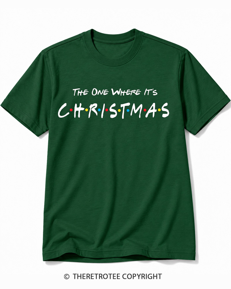 TheRetroTee The One Where It’s Christmas 1990s Cotton T-Shirt