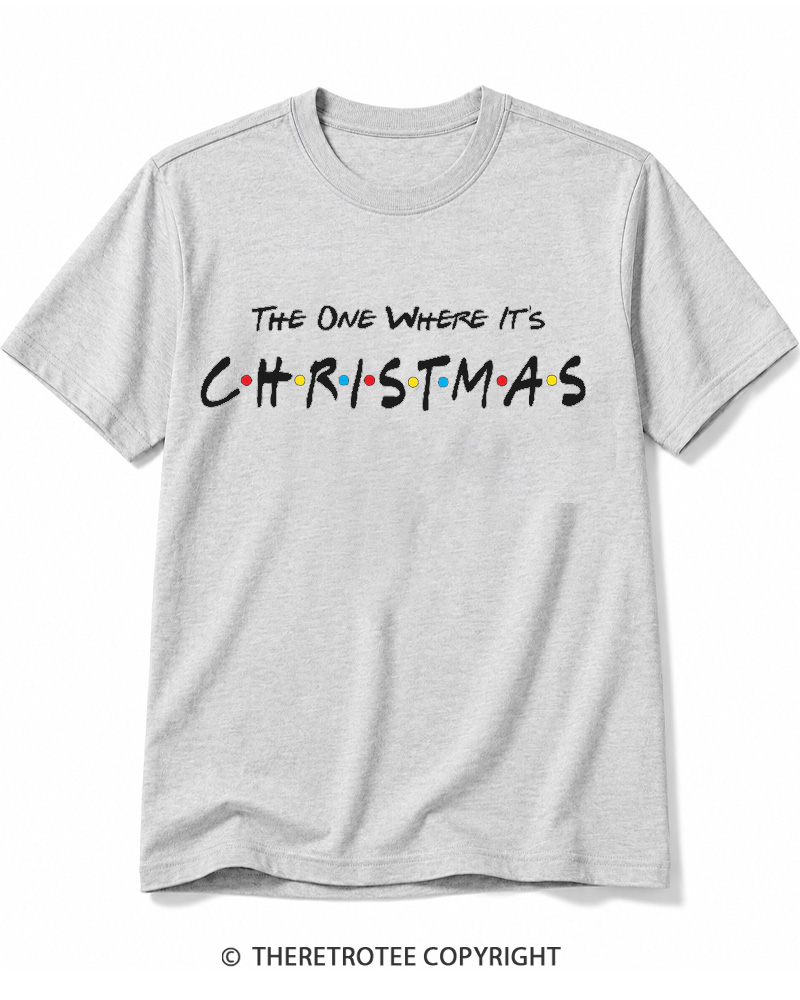 TheRetroTee The One Where It’s Christmas 1990s Cotton T-Shirt
