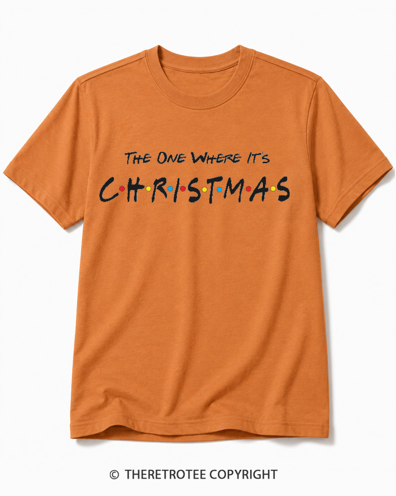 TheRetroTee The One Where It’s Christmas 1990s Cotton T-Shirt
