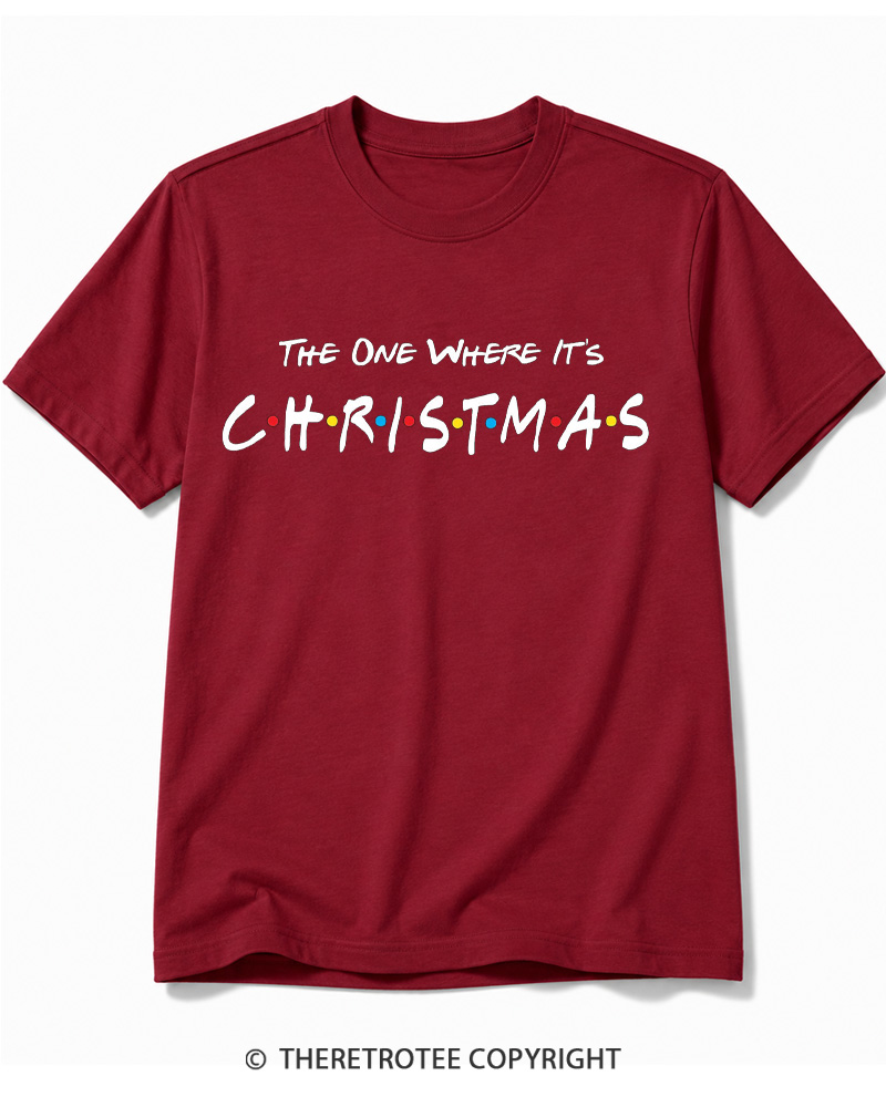 TheRetroTee The One Where It’s Christmas 1990s Cotton T-Shirt