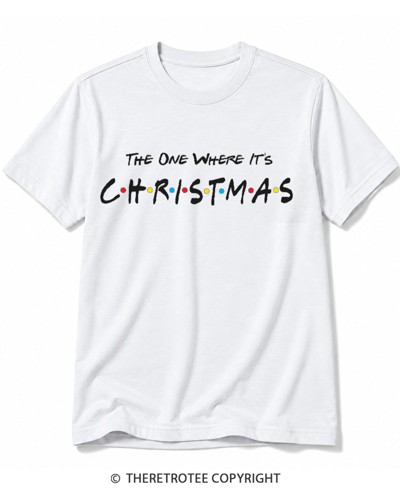 TheRetroTee The One Where It’s Christmas 1990s Cotton T-Shirt