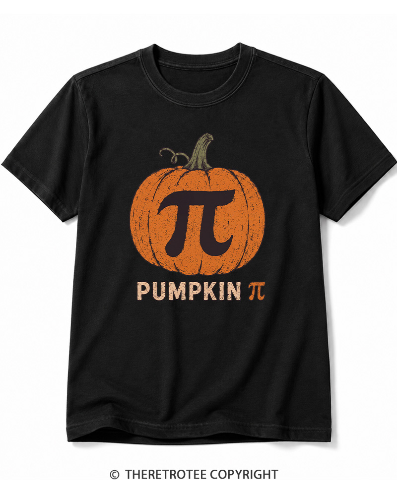 TheRetroTee Pumpkin Pi 1980s Halloween Cotton T-Shirt