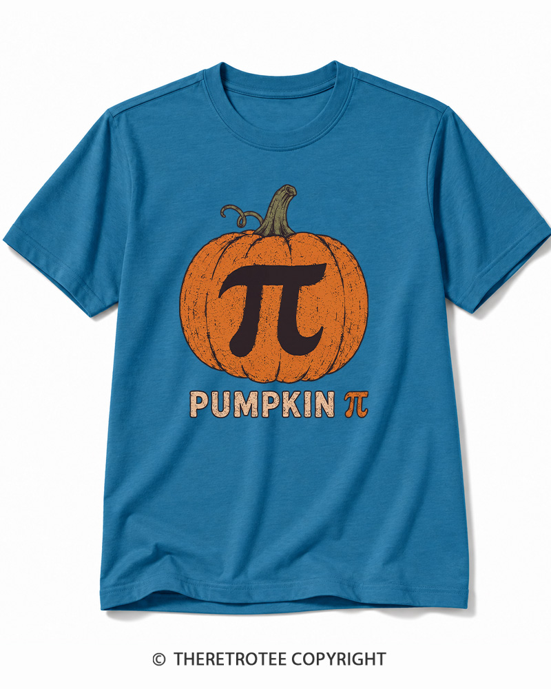 TheRetroTee Pumpkin Pi 1980s Halloween Cotton T-Shirt