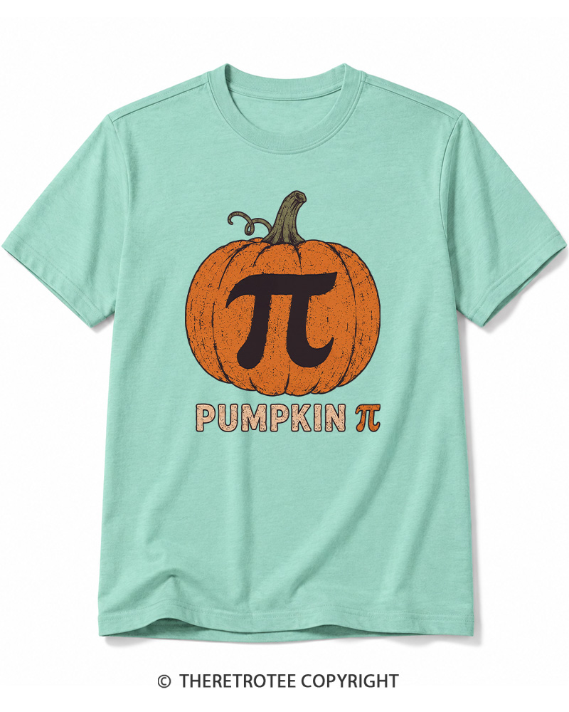 TheRetroTee Pumpkin Pi 1980s Halloween Cotton T-Shirt