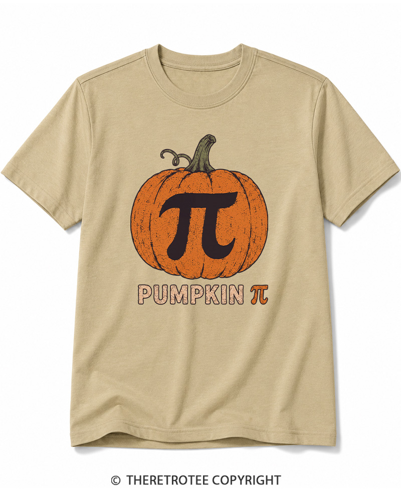 TheRetroTee Pumpkin Pi 1980s Halloween Cotton T-Shirt