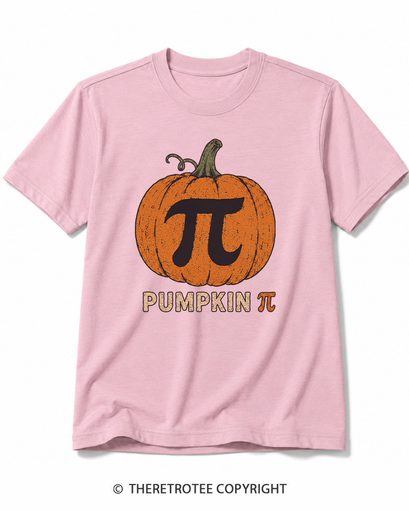 TheRetroTee Pumpkin Pi 1980s Halloween Cotton T-Shirt