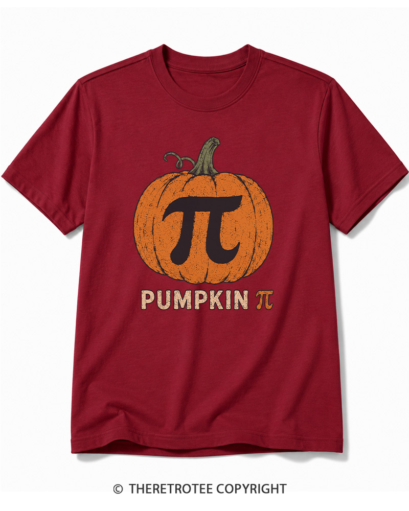 TheRetroTee Pumpkin Pi 1980s Halloween Cotton T-Shirt