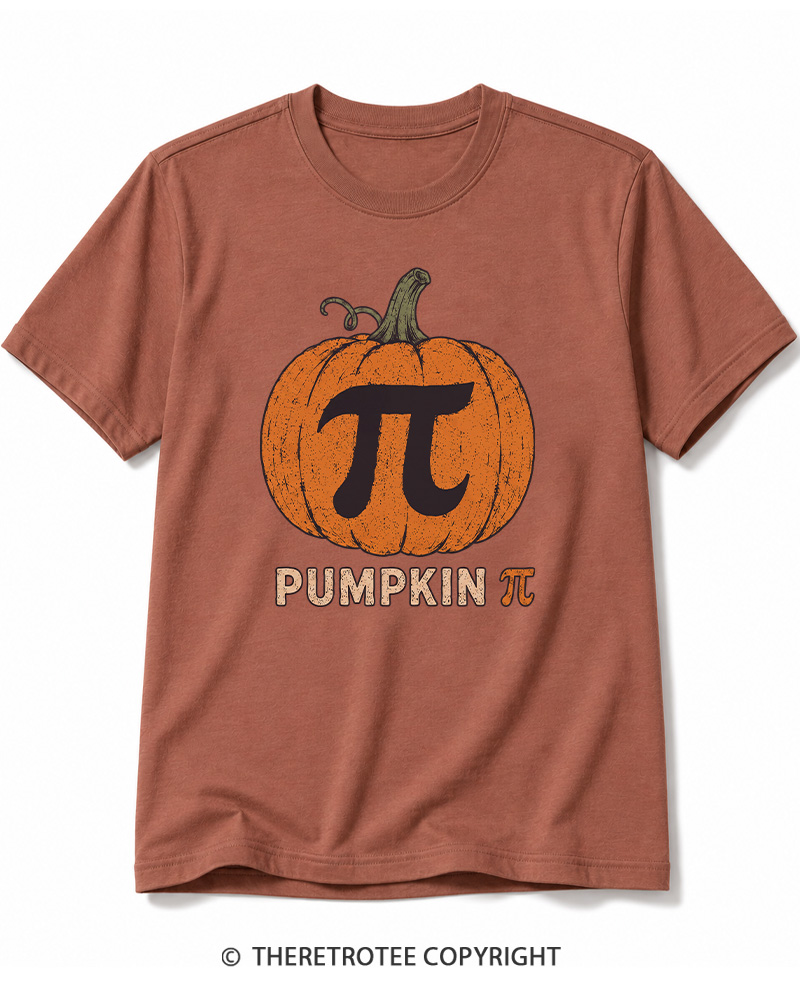 TheRetroTee Pumpkin Pi 1980s Halloween Cotton T-Shirt