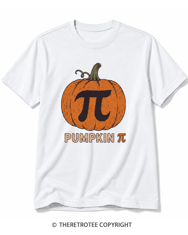TheRetroTee Pumpkin Pi 1980s Halloween Cotton T-Shirt