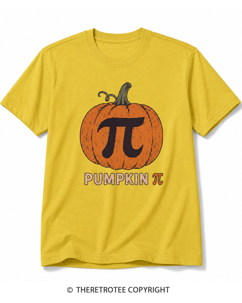 TheRetroTee Pumpkin Pi 1980s Halloween Cotton T-Shirt