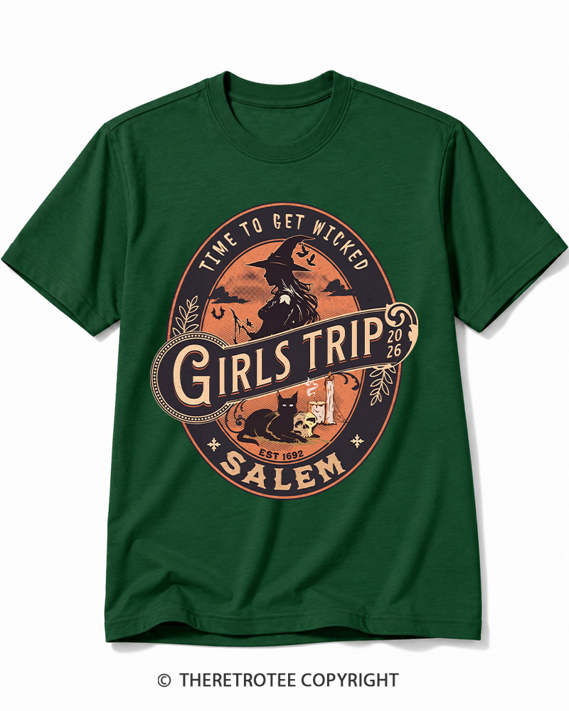 TheRetroTee Salem Girls Trip 1990s Halloween Cotton T-Shirt