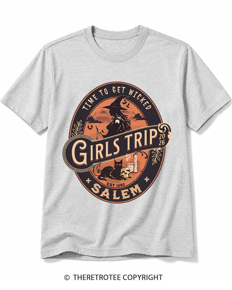 TheRetroTee Salem Girls Trip 1990s Halloween Cotton T-Shirt