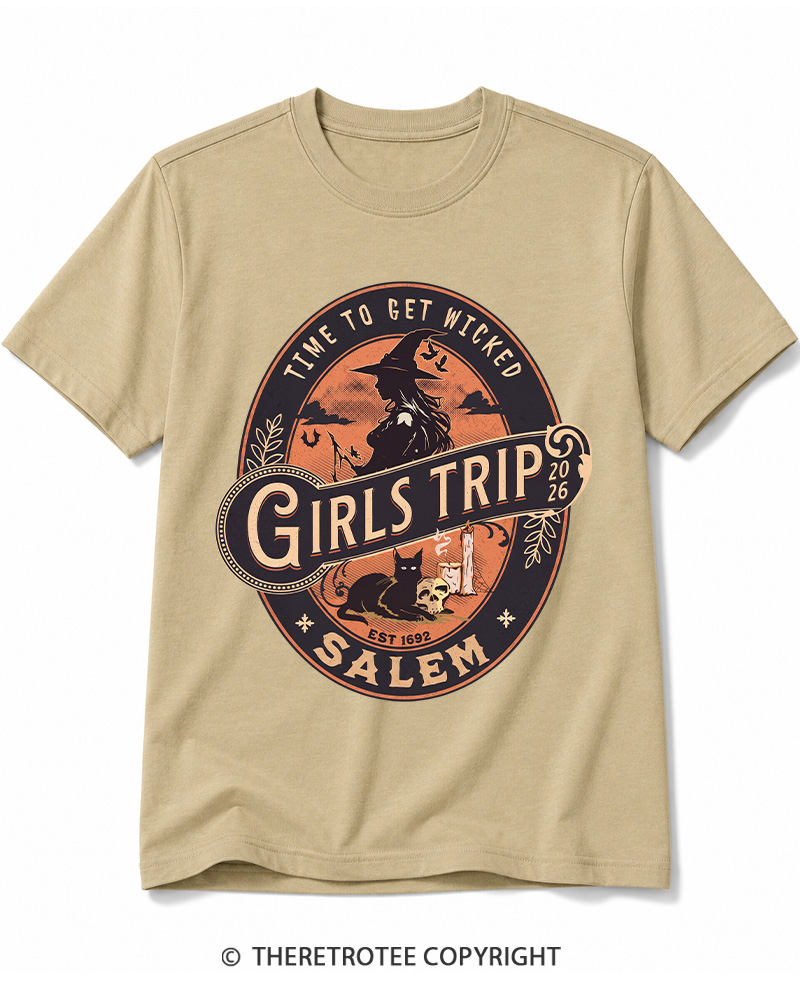 TheRetroTee Salem Girls Trip 1990s Halloween Cotton T-Shirt