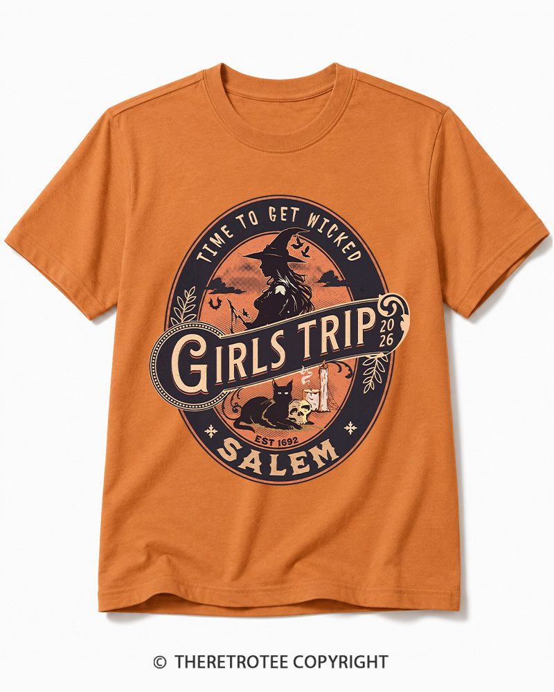 TheRetroTee Salem Girls Trip 1990s Halloween Cotton T-Shirt