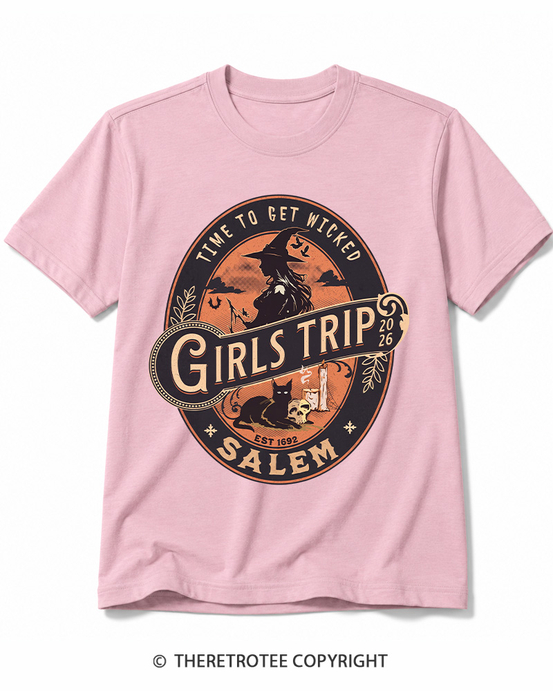 TheRetroTee Salem Girls Trip 1990s Halloween Cotton T-Shirt