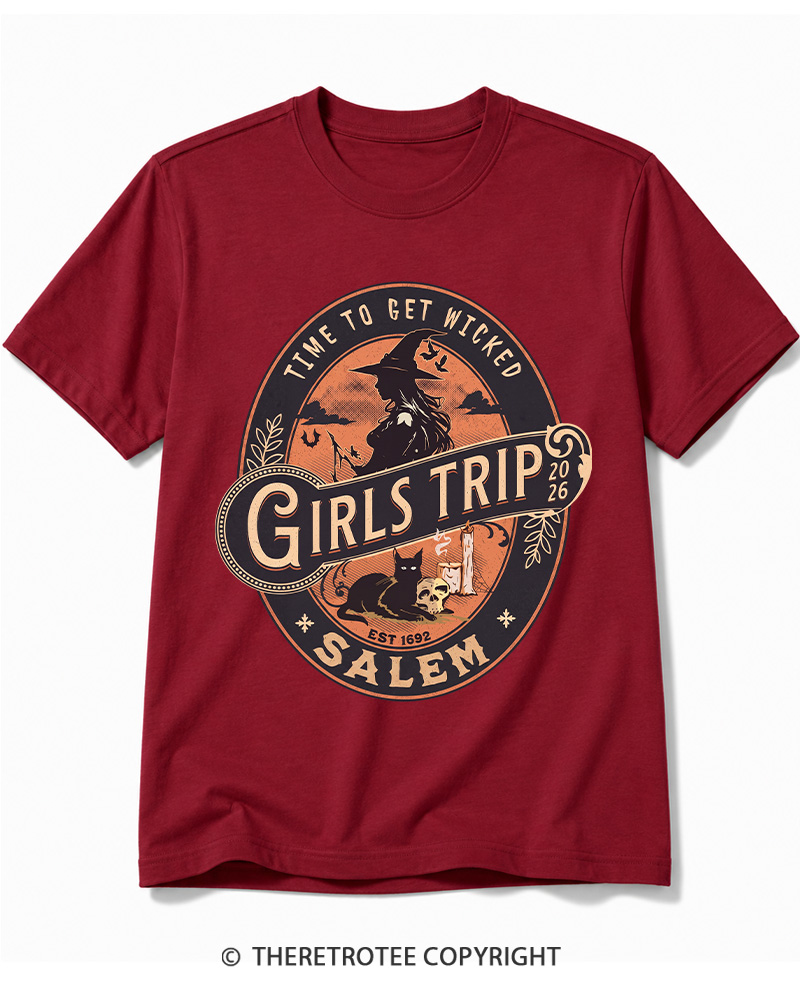 TheRetroTee Salem Girls Trip 1990s Halloween Cotton T-Shirt
