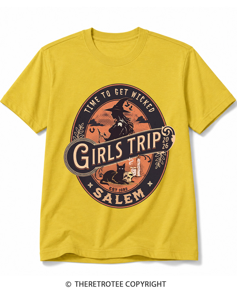 TheRetroTee Salem Girls Trip 1990s Halloween Cotton T-Shirt