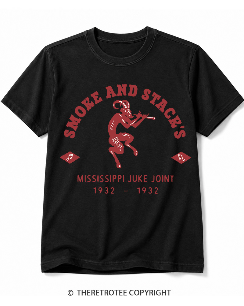 TheRetroTee Smoke & Stack's Juke Joint 1930s Halloween Cotton T-Shirt