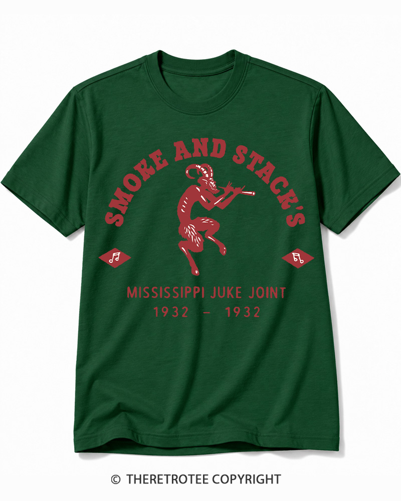 TheRetroTee Smoke & Stack's Juke Joint 1930s Halloween Cotton T-Shirt