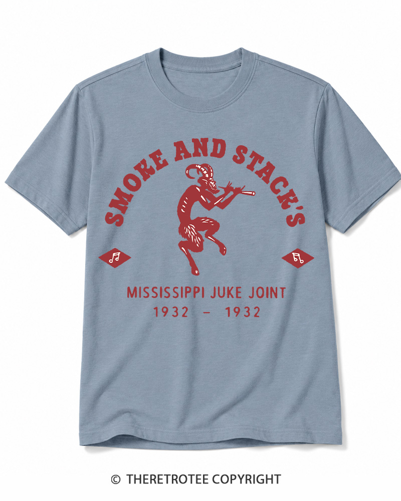 TheRetroTee Smoke & Stack's Juke Joint 1930s Halloween Cotton T-Shirt