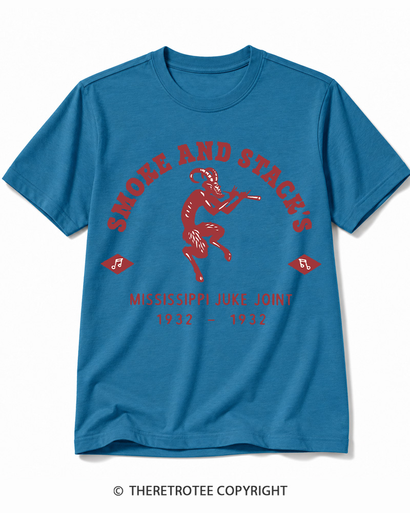 TheRetroTee Smoke & Stack's Juke Joint 1930s Halloween Cotton T-Shirt