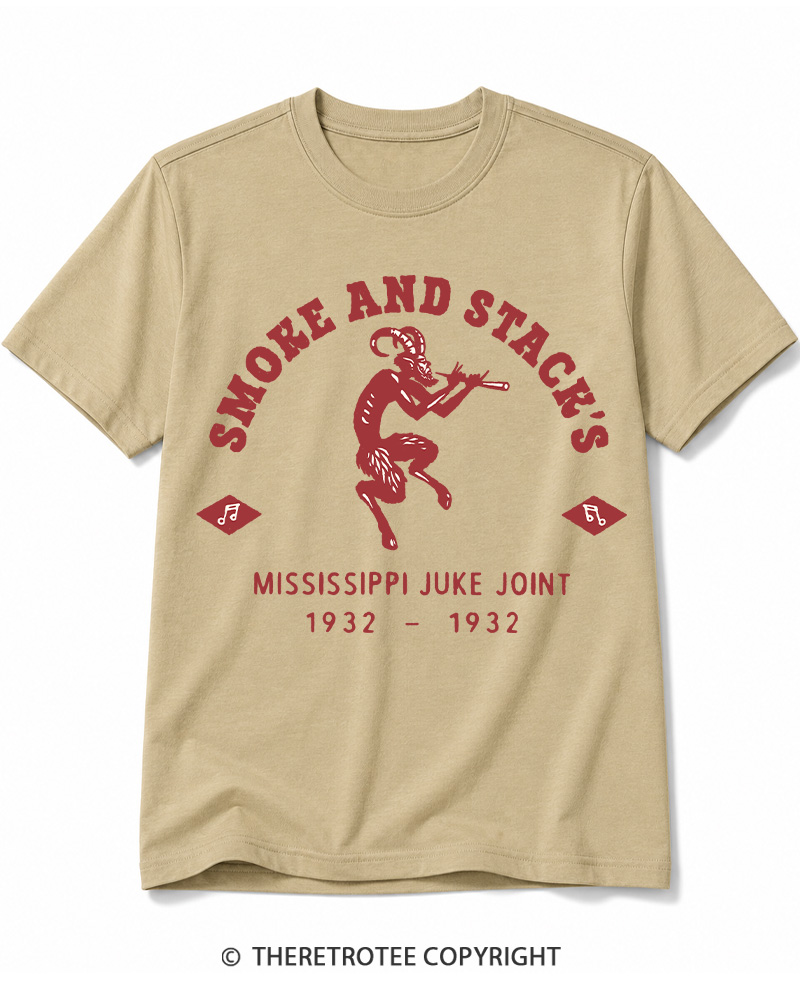 TheRetroTee Smoke & Stack's Juke Joint 1930s Halloween Cotton T-Shirt