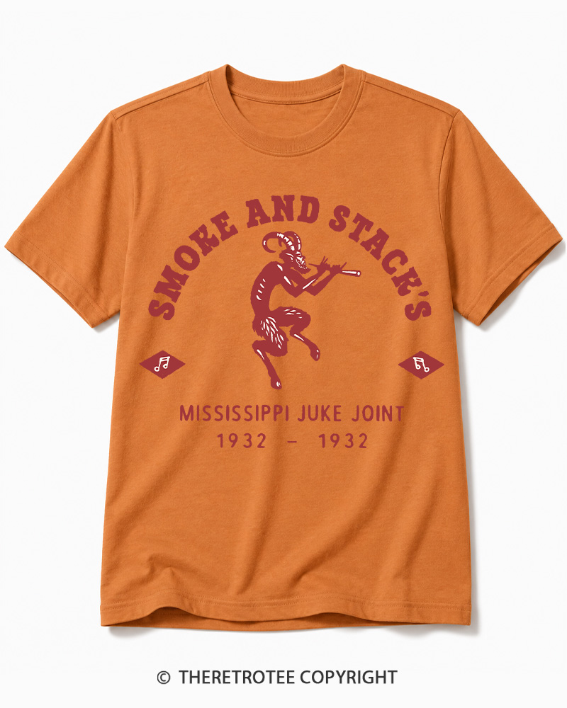 TheRetroTee Smoke & Stack's Juke Joint 1930s Halloween Cotton T-Shirt