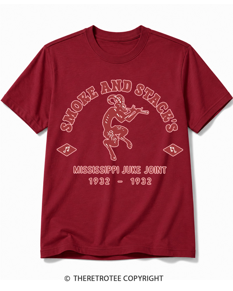 TheRetroTee Smoke & Stack's Juke Joint 1930s Halloween Cotton T-Shirt