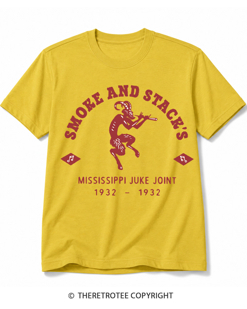 TheRetroTee Smoke & Stack's Juke Joint 1930s Halloween Cotton T-Shirt