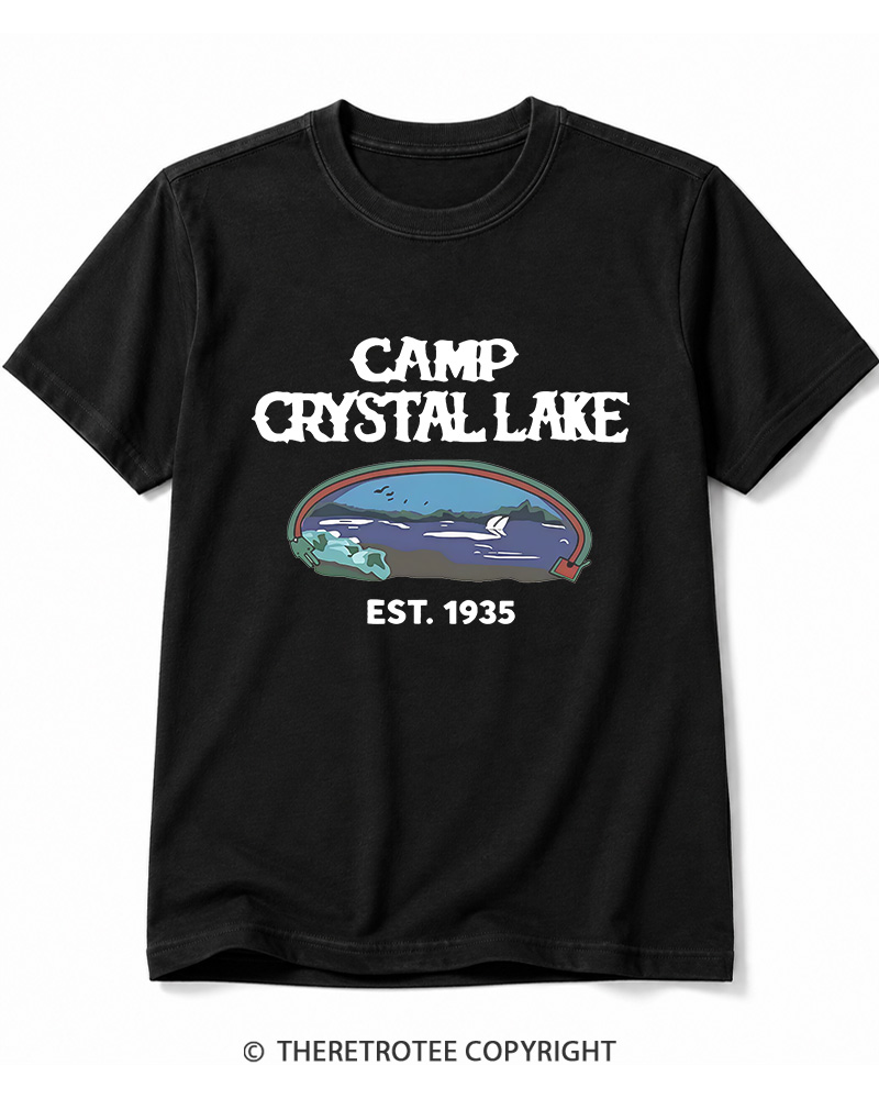 TheRetroTee Camp Crystal Lake Voorhees Horror Cotton T-Shirt