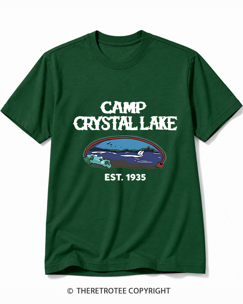 TheRetroTee Camp Crystal Lake Voorhees Horror Cotton T-Shirt