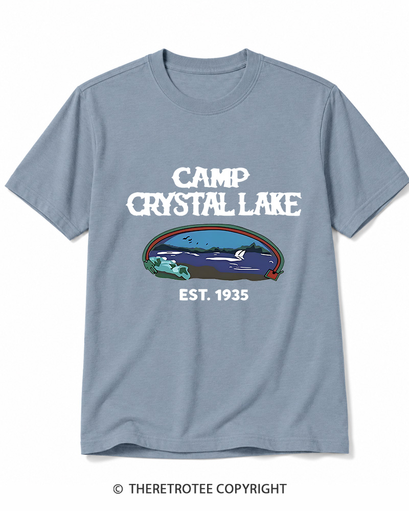 TheRetroTee Camp Crystal Lake Voorhees Horror Cotton T-Shirt