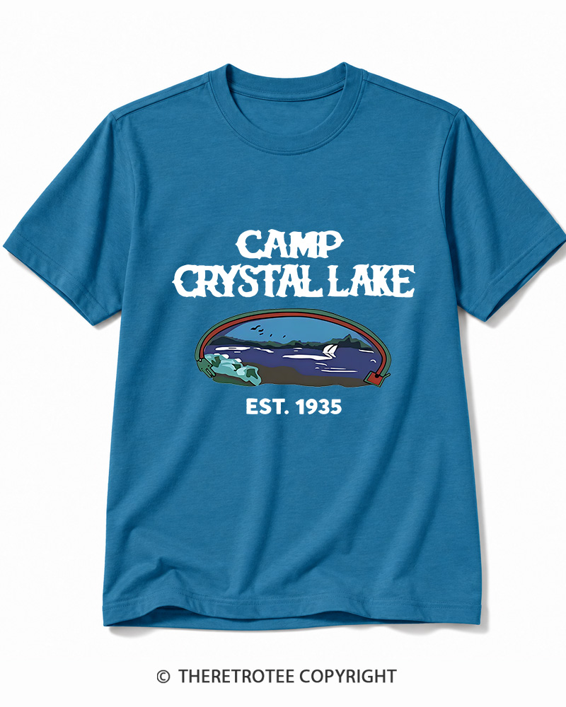 TheRetroTee Camp Crystal Lake Voorhees Horror Cotton T-Shirt