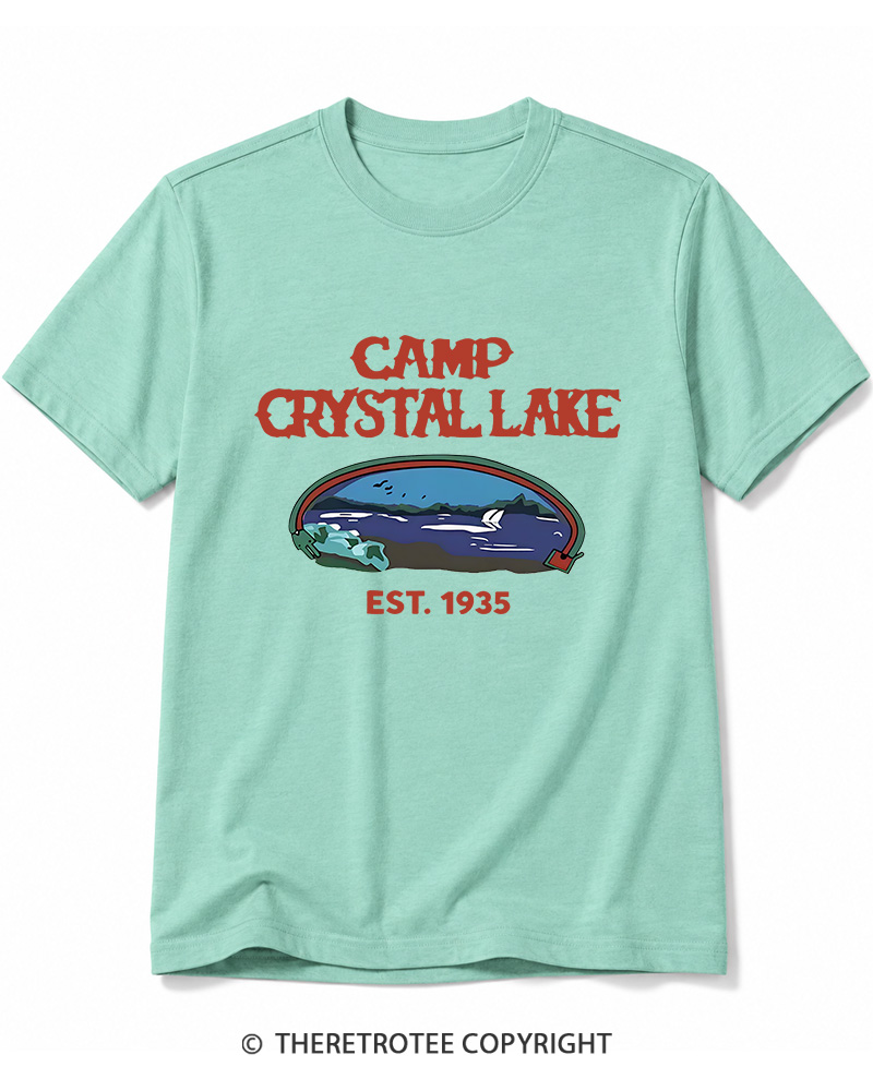 TheRetroTee Camp Crystal Lake Voorhees Horror Cotton T-Shirt