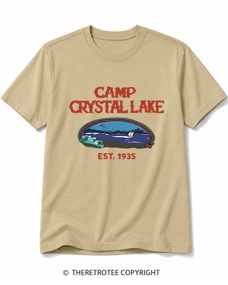 TheRetroTee Camp Crystal Lake Voorhees Horror Cotton T-Shirt