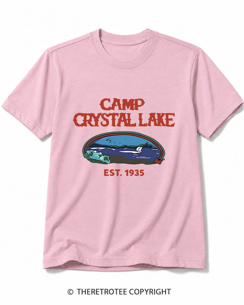 TheRetroTee Camp Crystal Lake Voorhees Horror Cotton T-Shirt