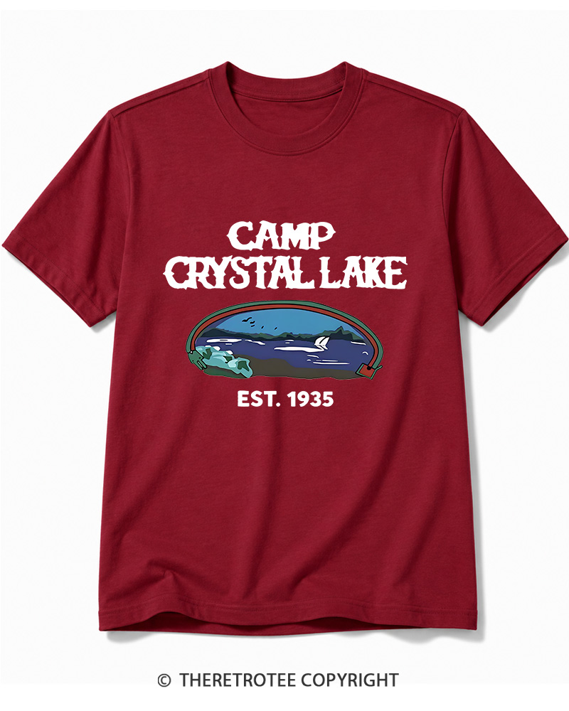 TheRetroTee Camp Crystal Lake Voorhees Horror Cotton T-Shirt