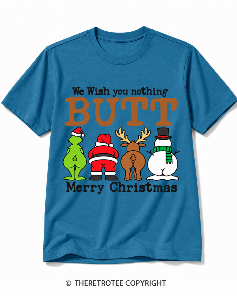 TheRetroTee We Wish You a Merry Christmas 1950s Cotton T-Shirt
