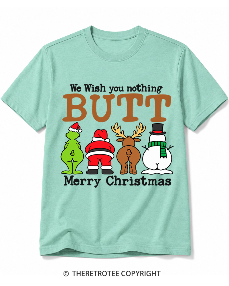 TheRetroTee We Wish You a Merry Christmas 1950s Cotton T-Shirt