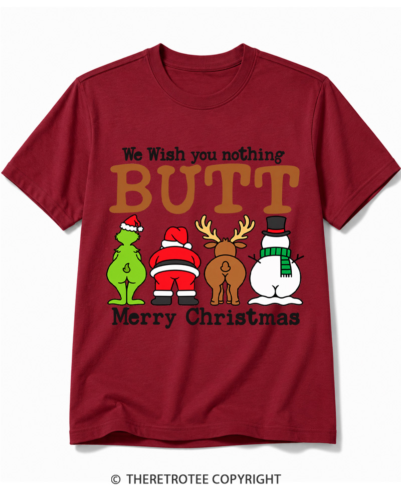 TheRetroTee We Wish You a Merry Christmas 1950s Cotton T-Shirt