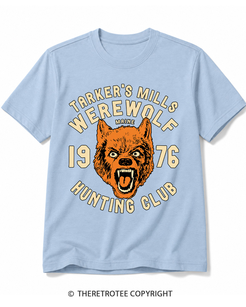TheRetroTee Tarker's Mills Werewolf Hunting Club 1960s Halloween Cotton T-Shirt